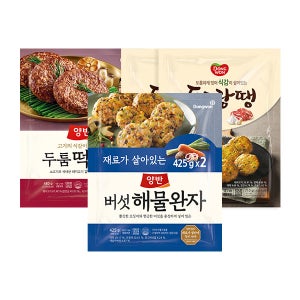 [명절 실속세트] 동원 동그랑땡 710g  x 2봉 + 양반 두툼 떡갈비 480g + 양반 버섯해물완자 425g x 2봉