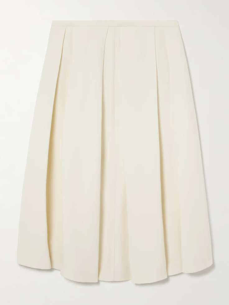 토템 스커트 TOTEME Pleated wool and silk-blend midi skirt 1647597354779828