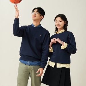 [빈폴멘] [Essential] 남녀공용 스웨트 셔츠 - 네이비 남색 BC5141E03R