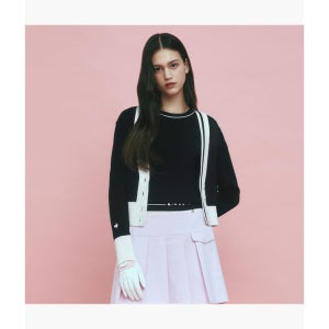 [르꼬끄 골프] 여성 언발란스 라인 v 가디건 (GP122LKC21) GP122LKC21_BLCK