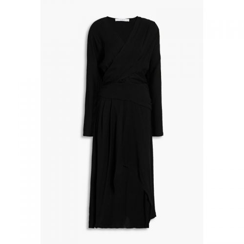 IRO Elmas asymmetric wrap-effect crepe dress