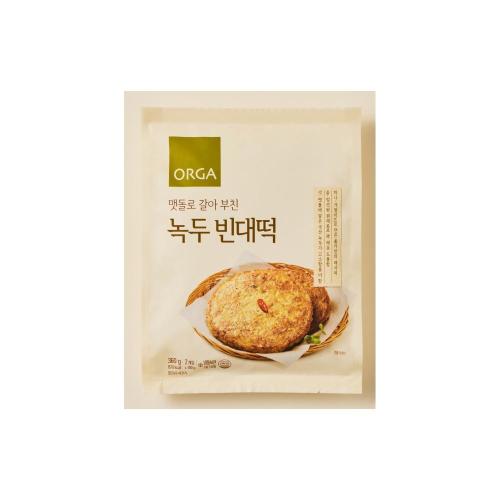 ORGA 기묘한수퍼 쫀득쫀득 맷돌로 갈아 부친 녹두 빈대떡 (360g) 부드러운식감 쫄깃 담백 아이긴식 엄마간