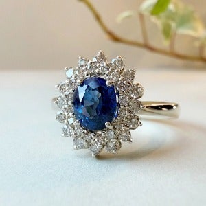 [사파이어R077] 1ct 천연 블루사파이어반지 (18K/다이아)