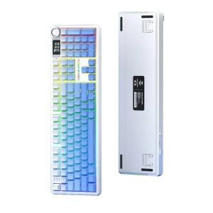 [풍령축/블루] AULA 독거미 타란튤라 F108 PRO 프로 풀배열 무선 기계식 커스텀 게이밍 키보드 핫스왑 8000mAh 스마트 스크린
