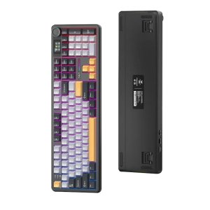 [청우축/블랙] AULA 독거미 타란튤라 F108 PRO 프로 풀배열 무선 기계식 커스텀 게이밍 키보드 핫스왑 8000mAh 스마트 스크린