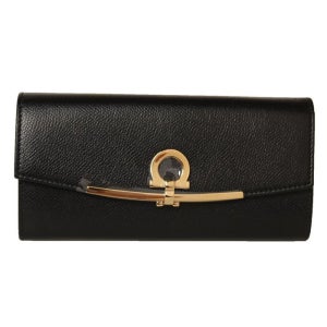 페라가모 간치니 컨티넨탈 장지갑 블랙 22 D150 683312 FERRAGAMO 22D150 0683312 NERO 여성