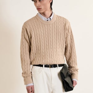 [티엔지티] Cable Long Sleeves Knit Top (Tan Beige) TNSW5E102I2