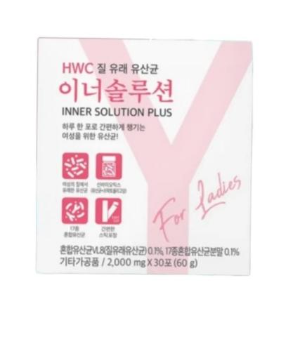 HWC 이너솔루션 질유래유산균 여성유산균 60g 4박스