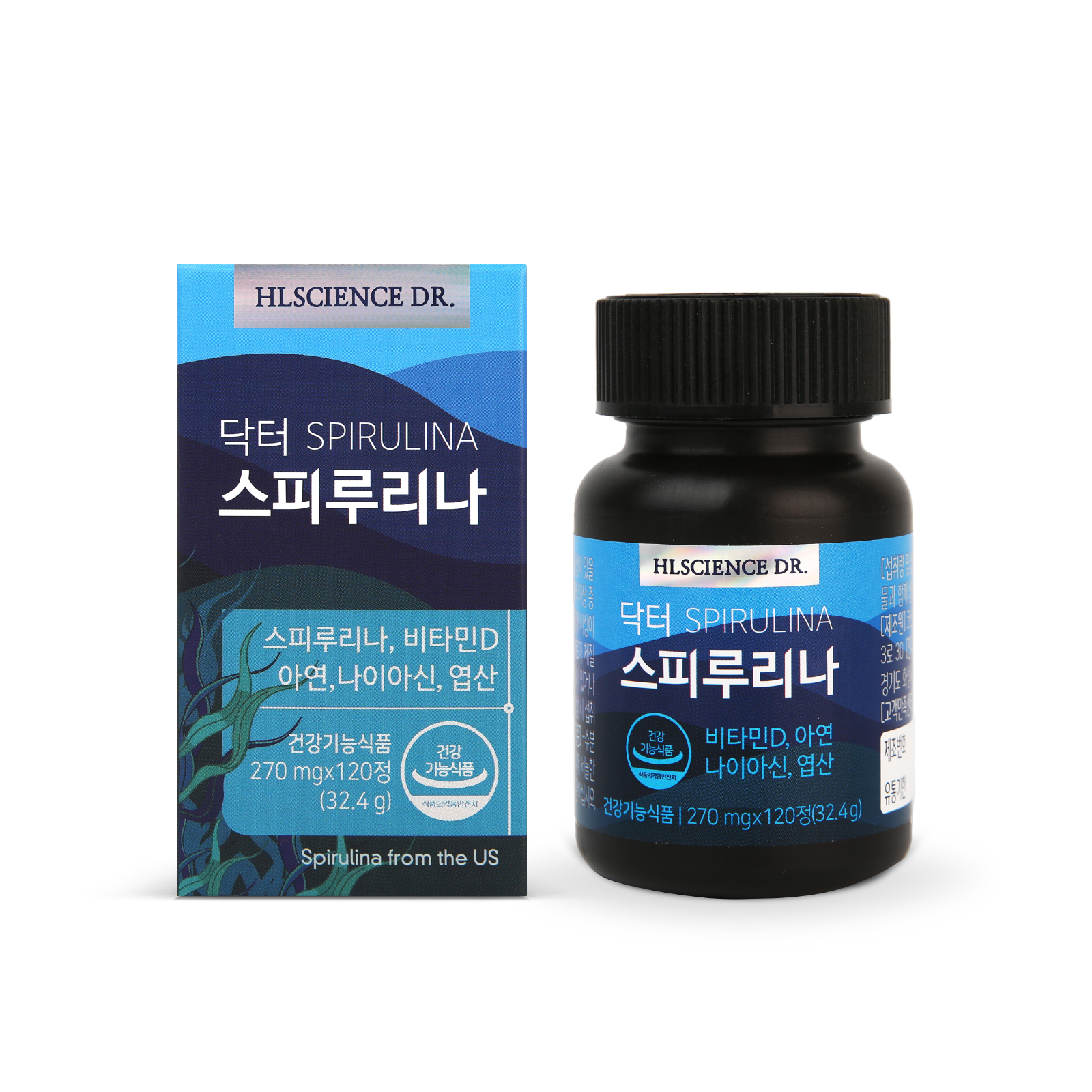 에이치엘사이언스 닥터 스피루리나 270mg x 120정, 2개