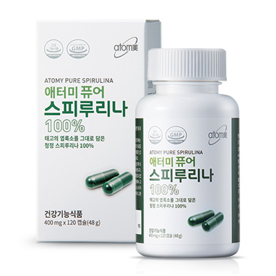애터미 퓨어 스피루리나 100 400mg x 120캡슐, 2개