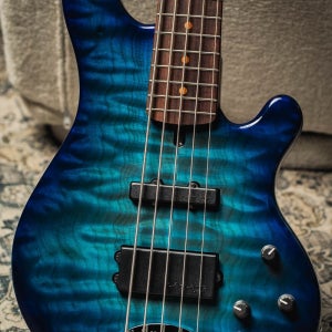 Lakland USA 55-94 Deluxe QMT-Teal Sunburst w/Roasted Flame Maple Neck (2024년산/신품) 라크랜드 베이스 - 7967