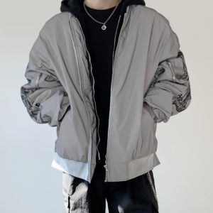 [티엠쓰리] 흑룡자수 곤룡포 항공점퍼 반사지 리플렉터 TM024MA1L