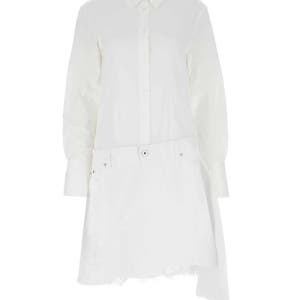 JW앤더슨 제이더블유앤더슨 숏 원피스 화이트 DR0343 PG1248 001 23SS JW 앤더슨 셔츠 드레스 from crafted 코튼 with an aymm 117994697