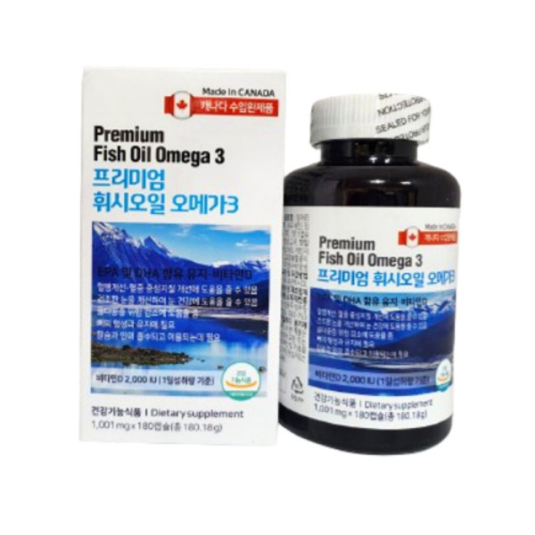 <b>네이처생명과학</b> 프리미엄 휘시오일 <b>오메가3</b> 1001mg 180캡슐