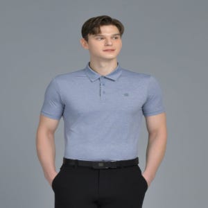 [닥스 골프] 닥스 블루 체크 디테일 냉감 반팔 카라티 DGTS5B902B2