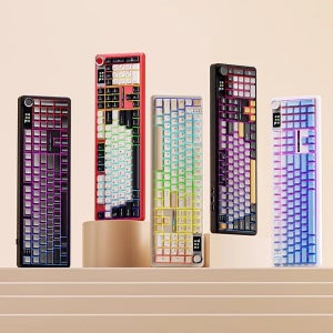 Aula 독거미 F108 pro 유무선 기계식 키보드 풀배열 디스플레이 블루측각