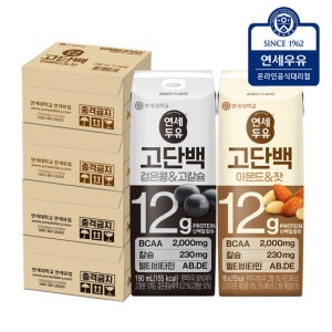 연세두유 프로틴 고단백 검은콩고칼슘두유 32팩+ 고단백 아몬드잣두유 32팩 (총64팩)