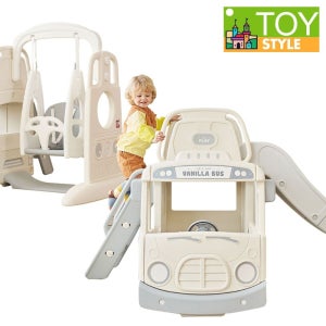 (현대Hmall) NEW 바닐라 프리미엄 버스미끄럼틀+연결그네