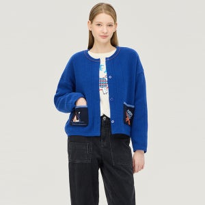 [베네통]2025 SPRING 포켓 포인트 니트 가디건 BAKC09511BL