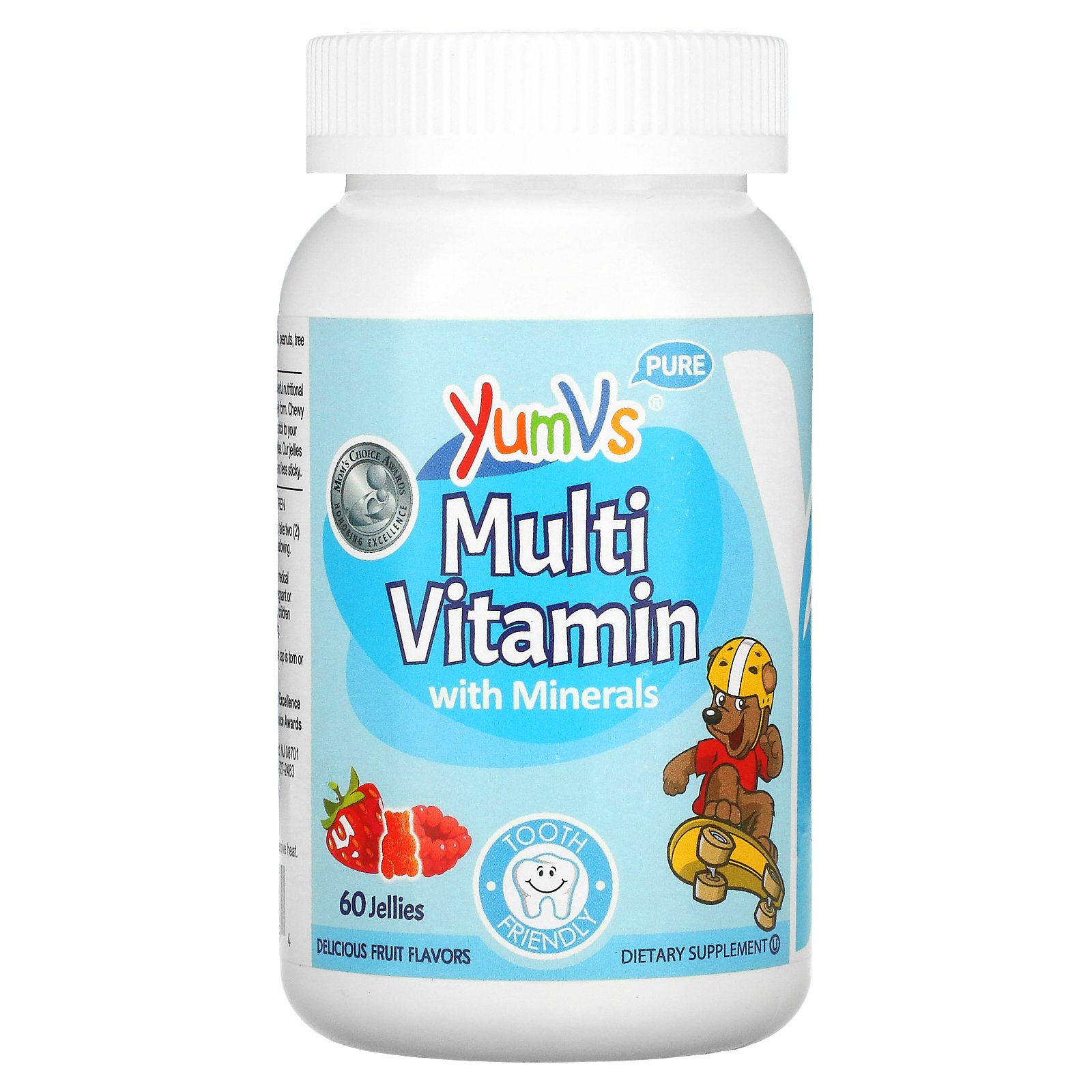 YumV’s <b>미네랄</b> 함유 종합비타민 맛있는 과일 맛 젤리 60개  분말  성인남녀공용  1개  60정