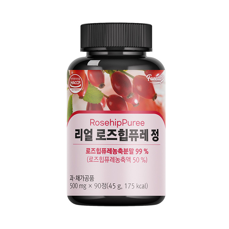 퍼니트 리얼 <b>로즈힙</b> 퓨레 정 500mg x 90정, 4개