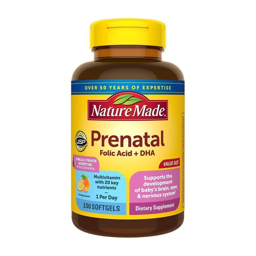 네이처 메이드 <b>프리네이탈 멀티</b>비타민 + 200 mg DHA, 150 소프트젤