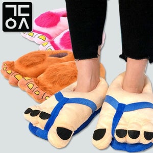 간단 웃긴 실내화 실내 털 왕발 슬리퍼 거실화 거실 층간소음 룸 슈즈 천 푹신한 빅사이즈