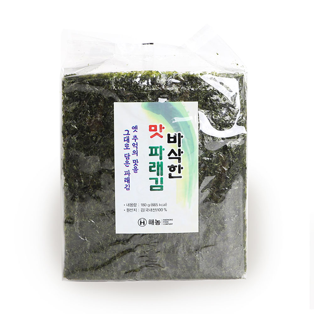 Haenong Mat Paregim (Seasoned Green Laver) 180g, 1 Count