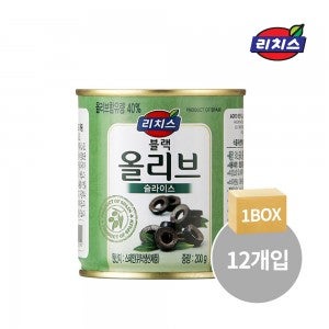 [대량구매] 리치스 블랙올리브 슬라이스 1BOX(200g x 12캔)