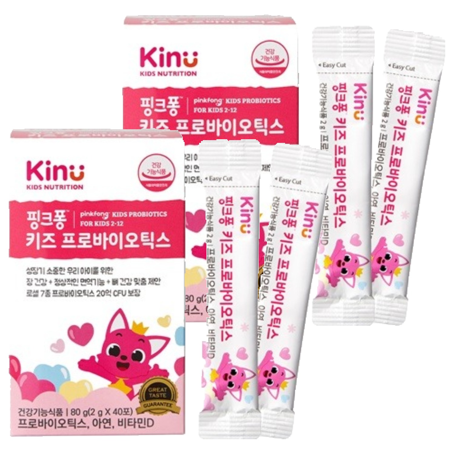 키누 핑크퐁 <b>키즈</b> <b>프로바이오틱스</b> 40p  80g  2개