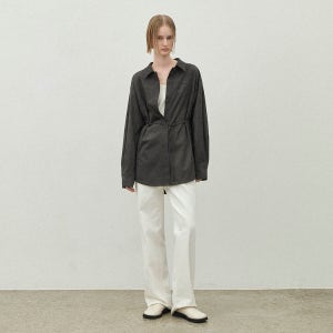 (Z-BL-4306)ESSENTIAL SUEDE BELTED SHIRT S
