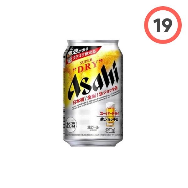 아사히 ASAHI 슈퍼 드라이 생<b>맥주</b> 캔 5도 340ml, 6개