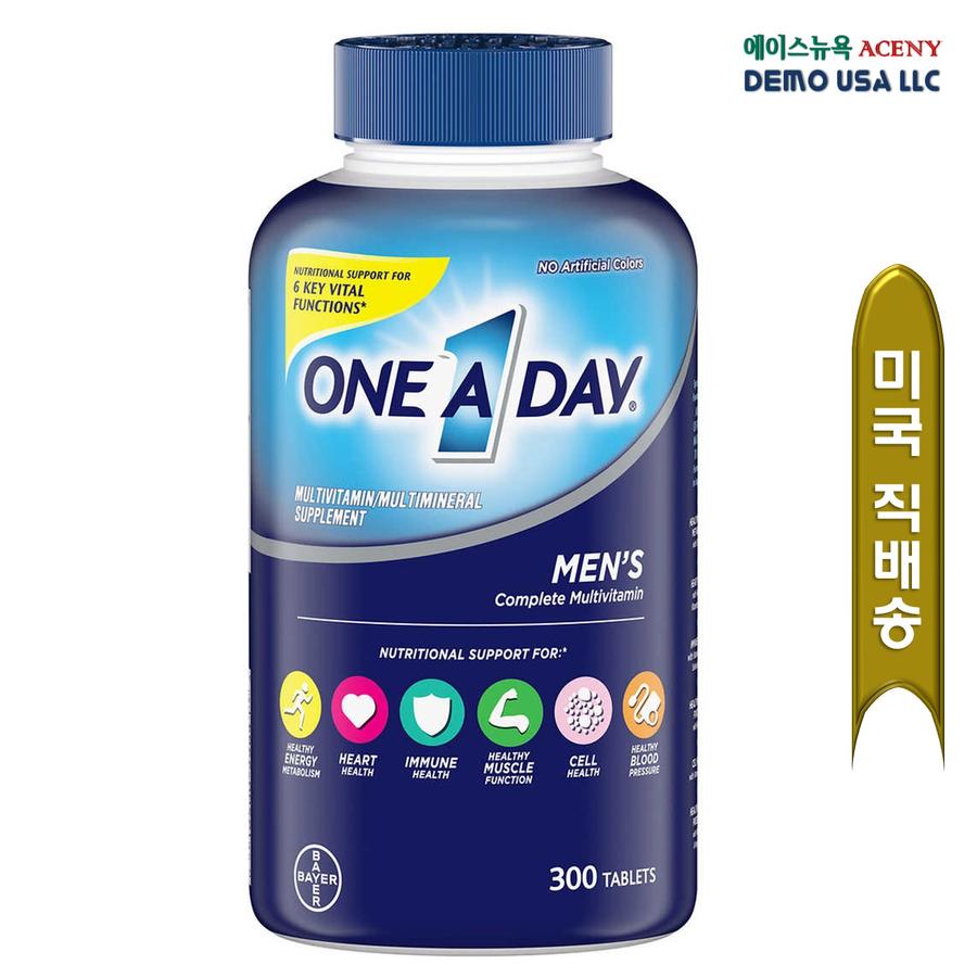 One A Day 원어데이 맨 남성 <b>컴플리트 멀티</b>종합비타민 미네랄 300정
