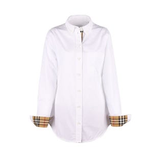 버버리 LAPWING 체크 포인트 여성 코튼 셔츠 화이트 80678131 80678131 White