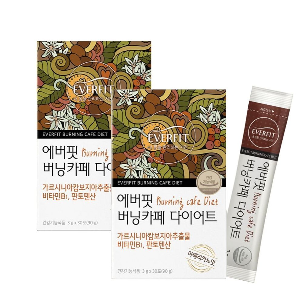에버핏 버닝카페 그린커피빈 <b>클로로겐산</b> 스베톨 다이어트 2박스