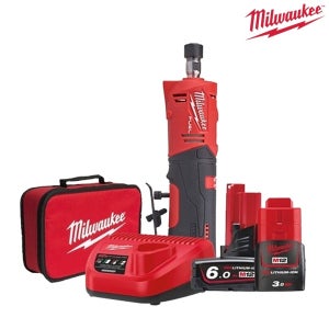 밀워키 12V 충전 스트레이트 다이 그라인더 (M12 FDGS-632B) 6.0/3.0AH 세트