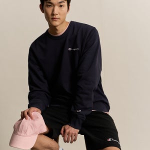 [챔피온] 스몰 스크립트 로고 크루넥 스웨트셔츠 Normal Navy CKTS5ES44N2