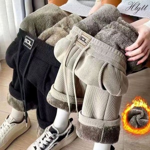 [헬리꽁땡] (55~88)2종세트 밴딩안감털 코듀로이팬츠 여성패딩바지 방한바지 겨울등산바지 바지세트 여성기모팬츠 여성