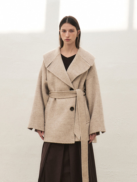 [모한] RTF CAMEL HAIR WIDE COLLAR HALF COAT [HAND MADE]_2COLORS
