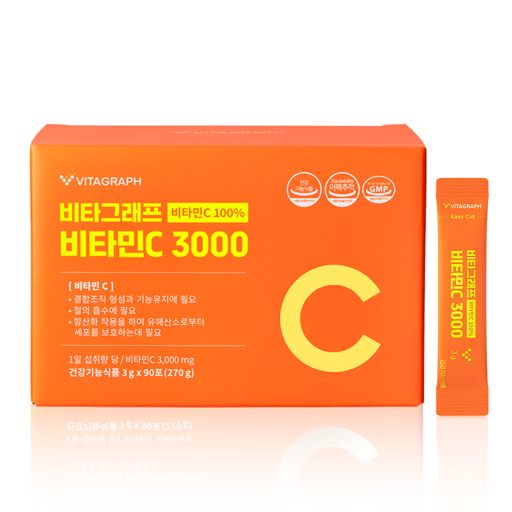 비타그래프 논지엠오 비타민C 3000  270g  1개