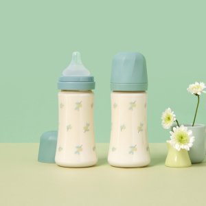 [그로미미] 올리브 300ml 젖병 트윈팩 (노꼭지 젖병 2개입)