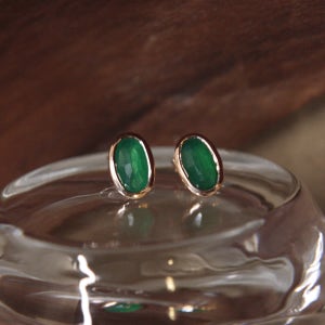 천연석 라운드 그린오닉스 원석 은 귀걸이 실버925, 디어 인터루드