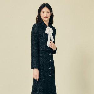[JJ지고트] 타이넥 크롭 트위드 재킷 (BLACK) GP3P0JK311