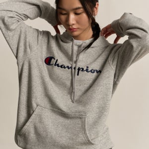 [챔피온] 빅 스크립트 로고 후드 티셔츠 Normal Grey CKTS5ES53G2