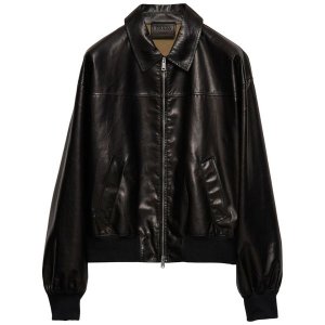 프라다 레더 봄버 자켓 UPW539SOOO16EB F049N BLACK BLACK 남성