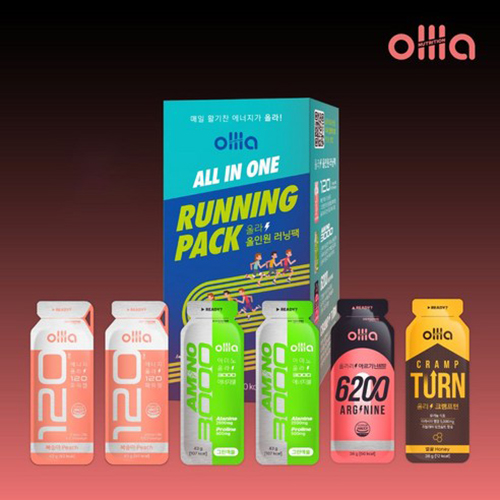 <b>올라</b> 올인원 러닝팩 마라톤 에너지젤 스포츠 파워젤 1개입 OLLLA 자전거 철인3종 아르기닌 아미노산 <b>타우린</b>