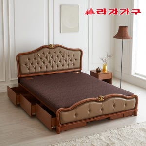 라자가구 다정 생황토 온열 보료 서랍 수납 흙침대 2012 Q 퀸