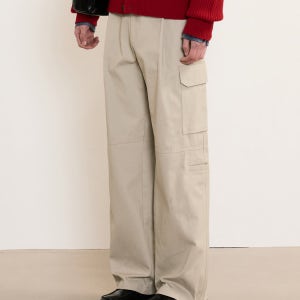 [티엔지티] Cotton Wide Cargo Pants (Beige) TNPA5E105I2