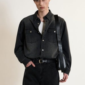 [티엔지티] Denim Western Shirt (Washed Gray) TNSH5E103G2