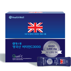 헬스웰 헬스웰 영국산비타민c 3000mg 100포 Qualic마크+파인분말